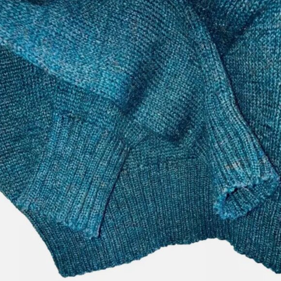 Vintage Mens Sweater Medium Gary Reed Teal Acrylic - Picture 6 of 7